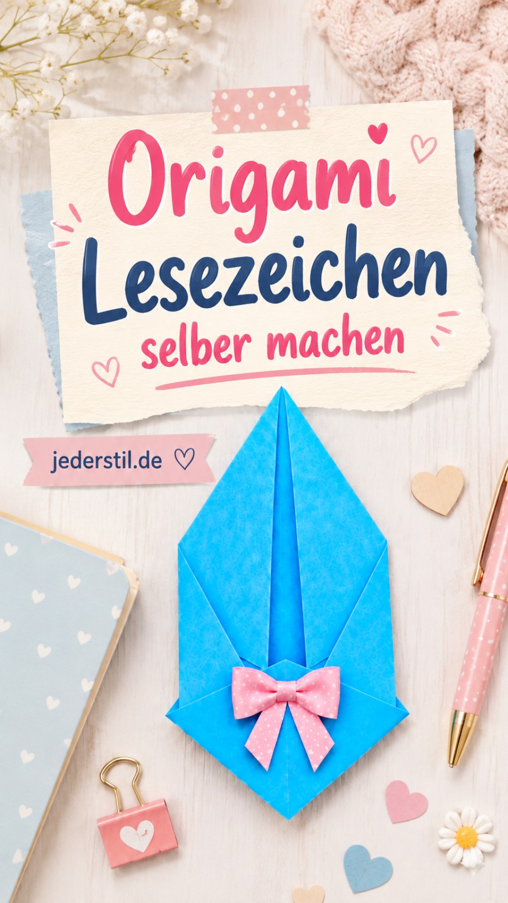 Origami Lesezeichen selber machen