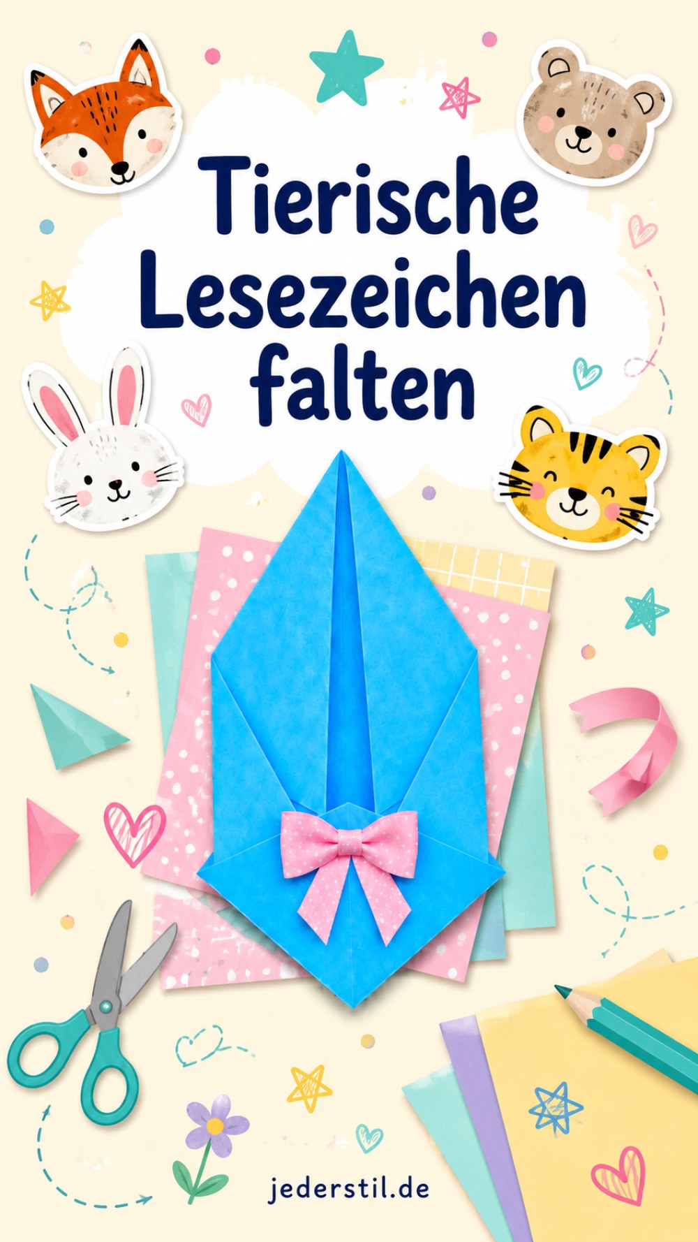 Tierische Lesezeichen falten