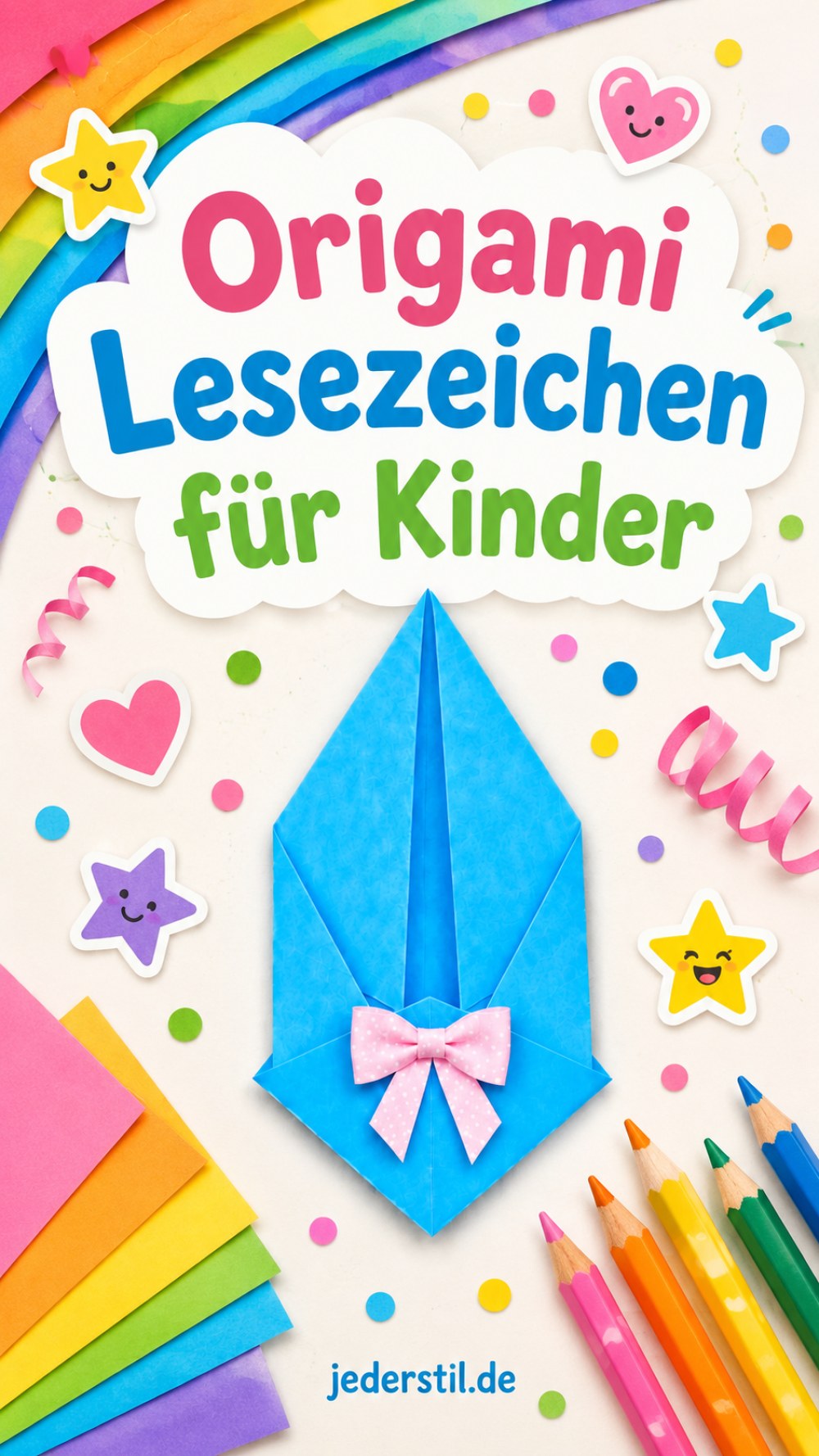 Origami Lesezeichen für Kinder