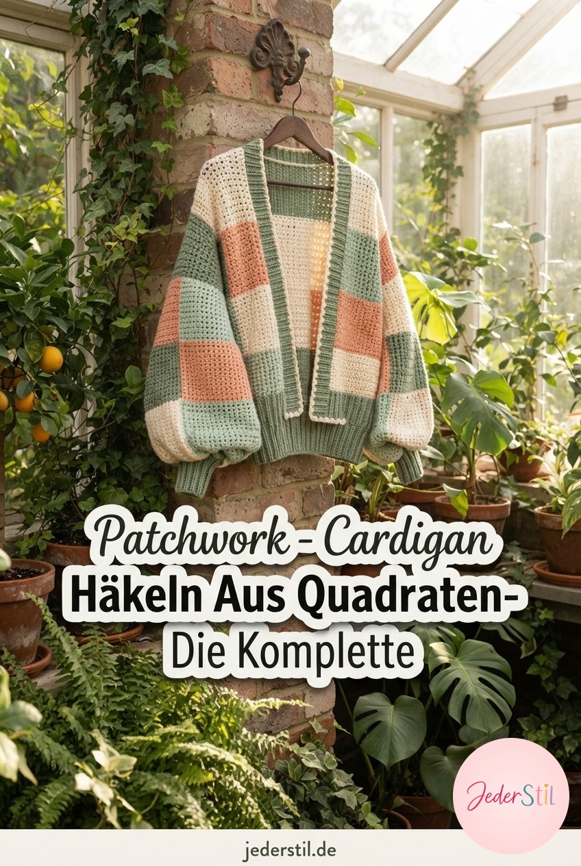 Patchwork - Cardigan Häkeln Aus Quadraten - Die Komplette