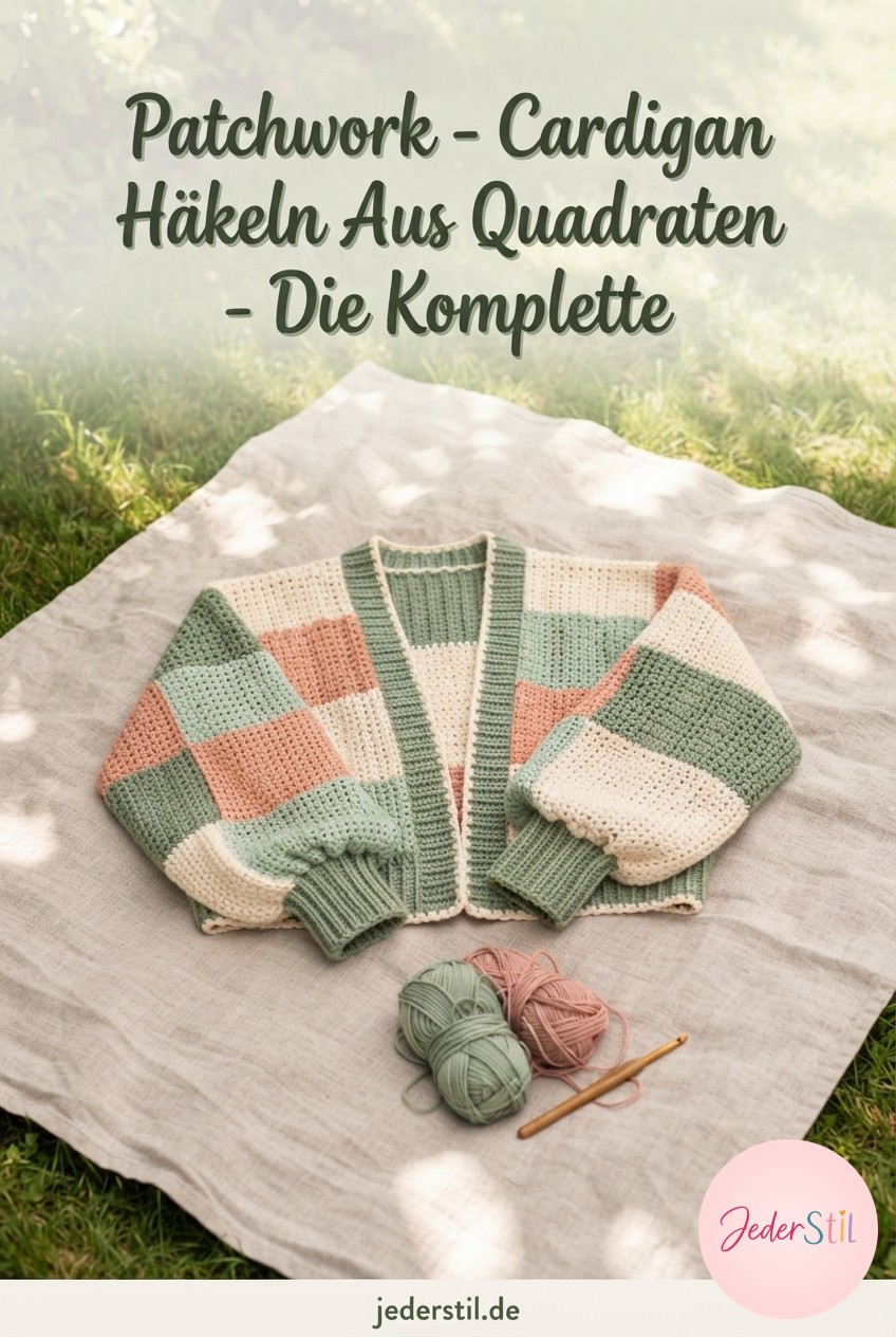 Patchwork - Cardigan Häkeln Aus Quadraten - Die Komplette