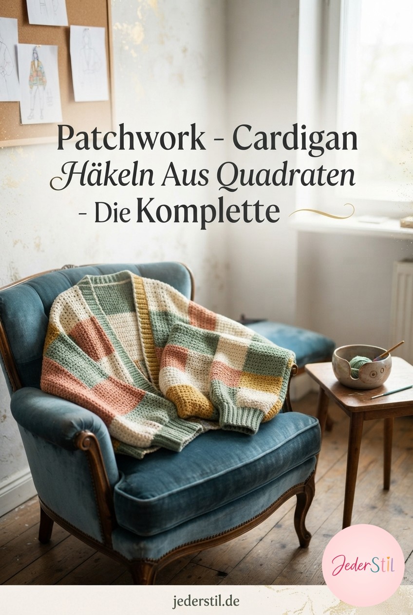 Patchwork - Cardigan Häkeln Aus Quadraten - Die Komplette