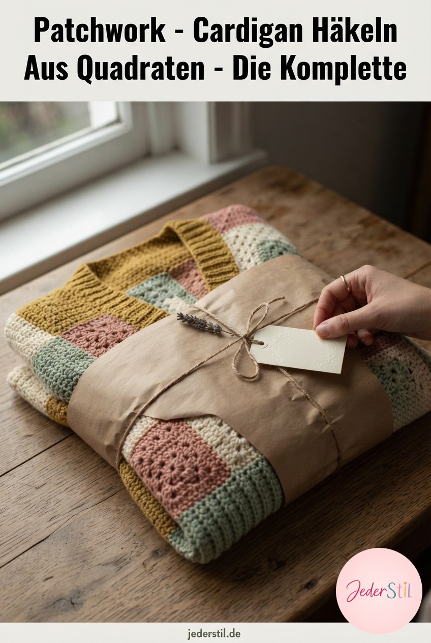 Patchwork - Cardigan Häkeln Aus Quadraten - Die Komplette