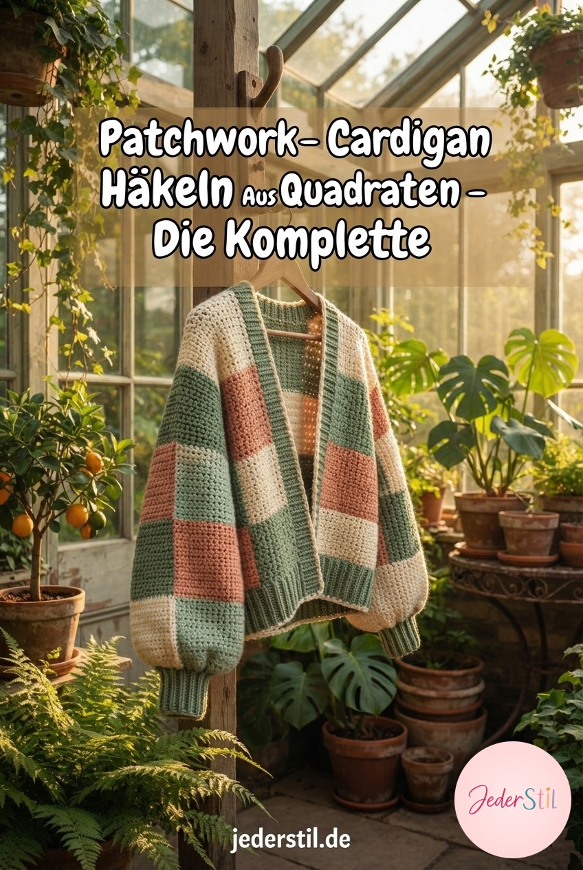 Patchwork - Cardigan Häkeln Aus Quadraten - Die Komplette
