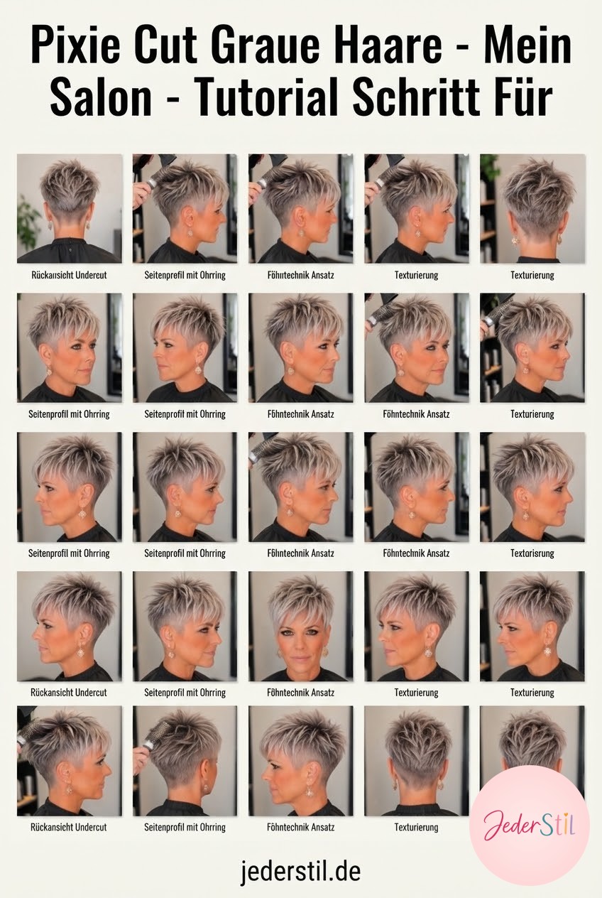 Pixie Cut Graue Haare - Mein Salon - Tutorial Schritt Für