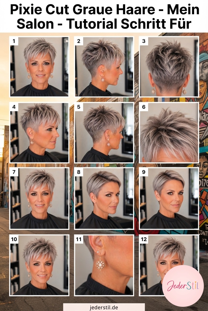Pixie Cut Graue Haare - Mein Salon - Tutorial Schritt Für