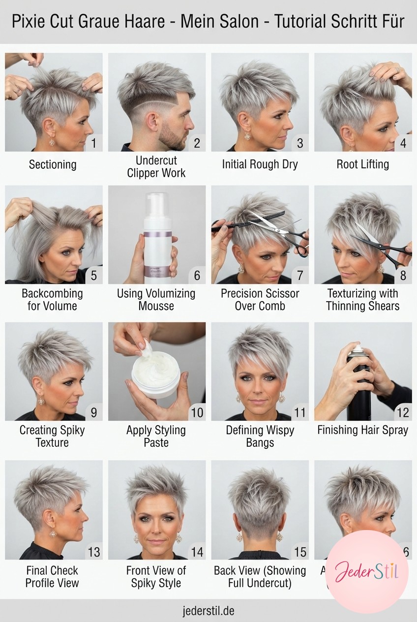 Pixie Cut Graue Haare - Mein Salon - Tutorial Schritt Für