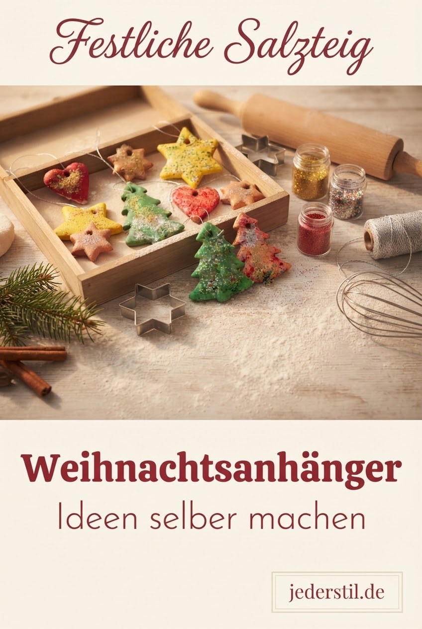 Festliche Salzteig Weihnachtsanhänger Ideen selber machen