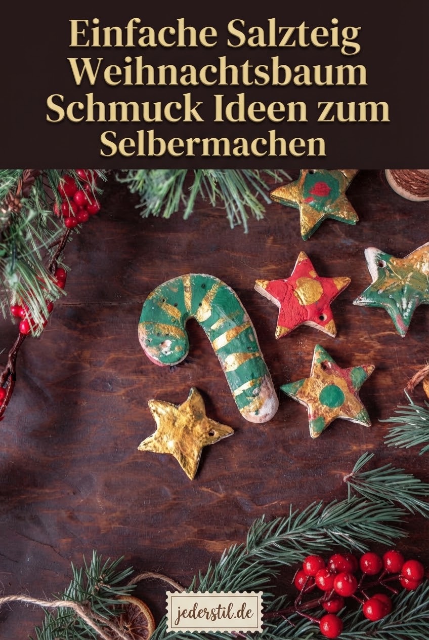 Einfache Salzteig Weihnachtsbaum Schmuck Ideen zum Selbermachen