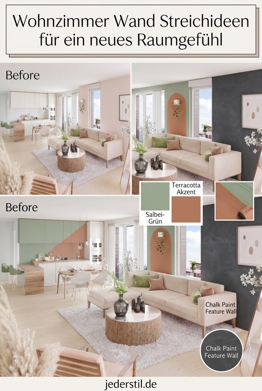Wohnzimmer Wand Streichideen für ein neues Raumgefühl