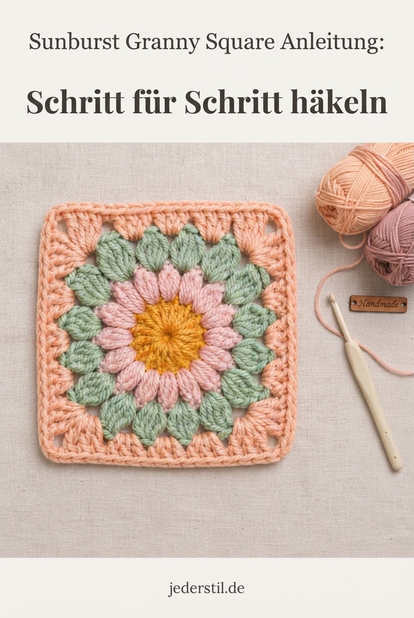 Sunburst Granny Square Anleitung: Schritt für Schritt häkeln