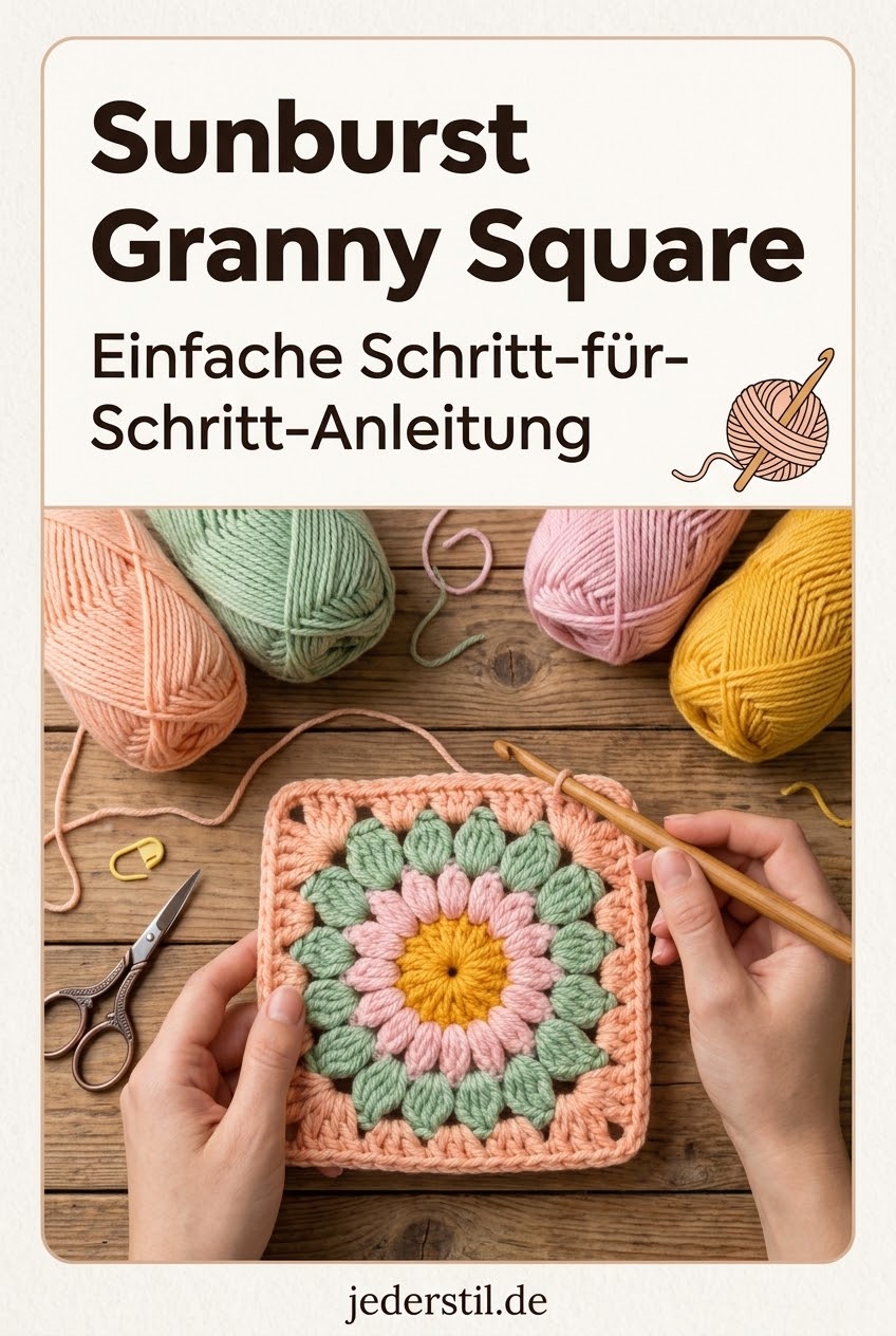 Sunburst Granny Square: Einfache Schritt-für-Schritt-Anleitung