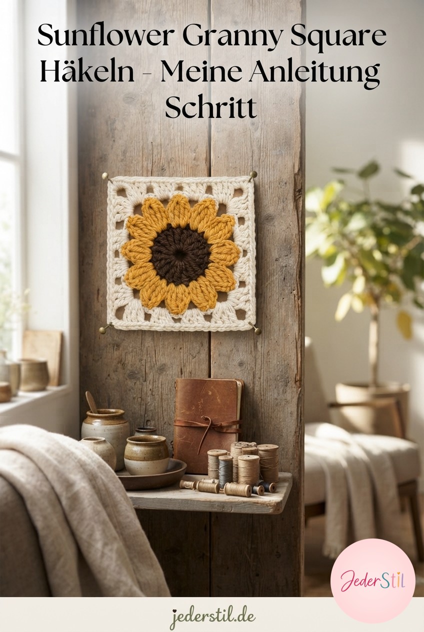 Sunflower Granny Square Häkeln - Meine Anleitung Schritt