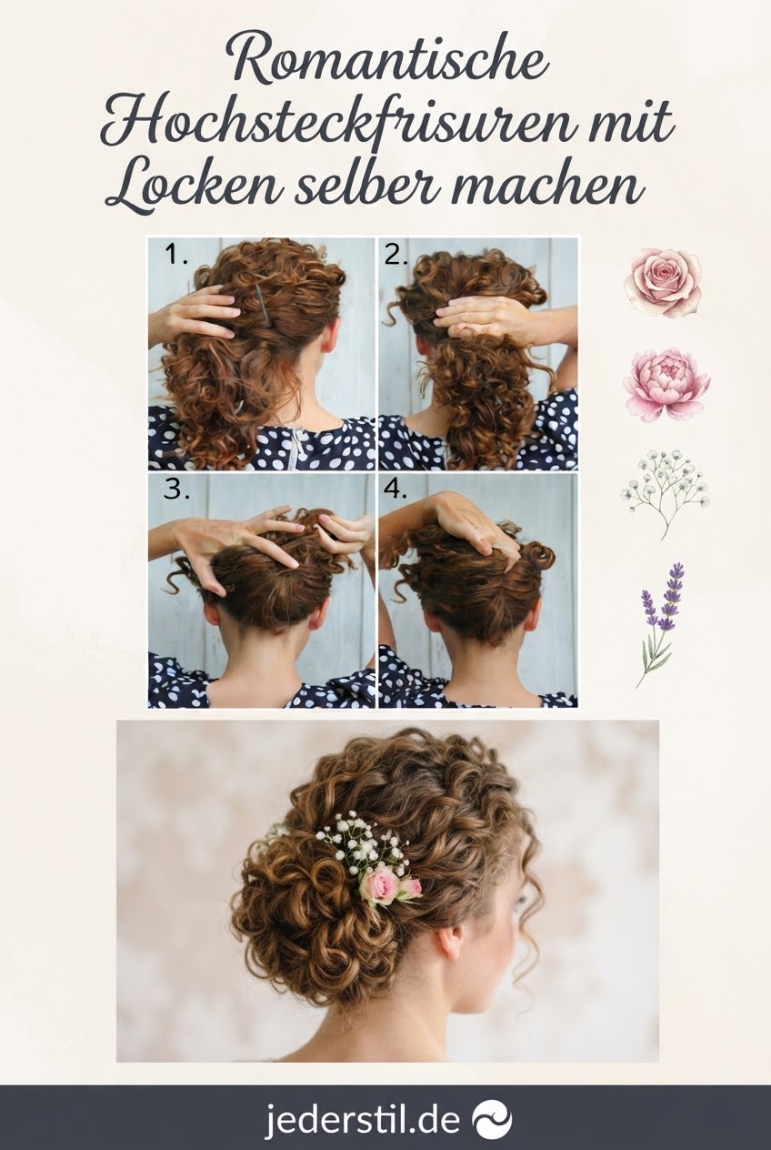 Romantische Hochsteckfrisuren mit Locken selber machen