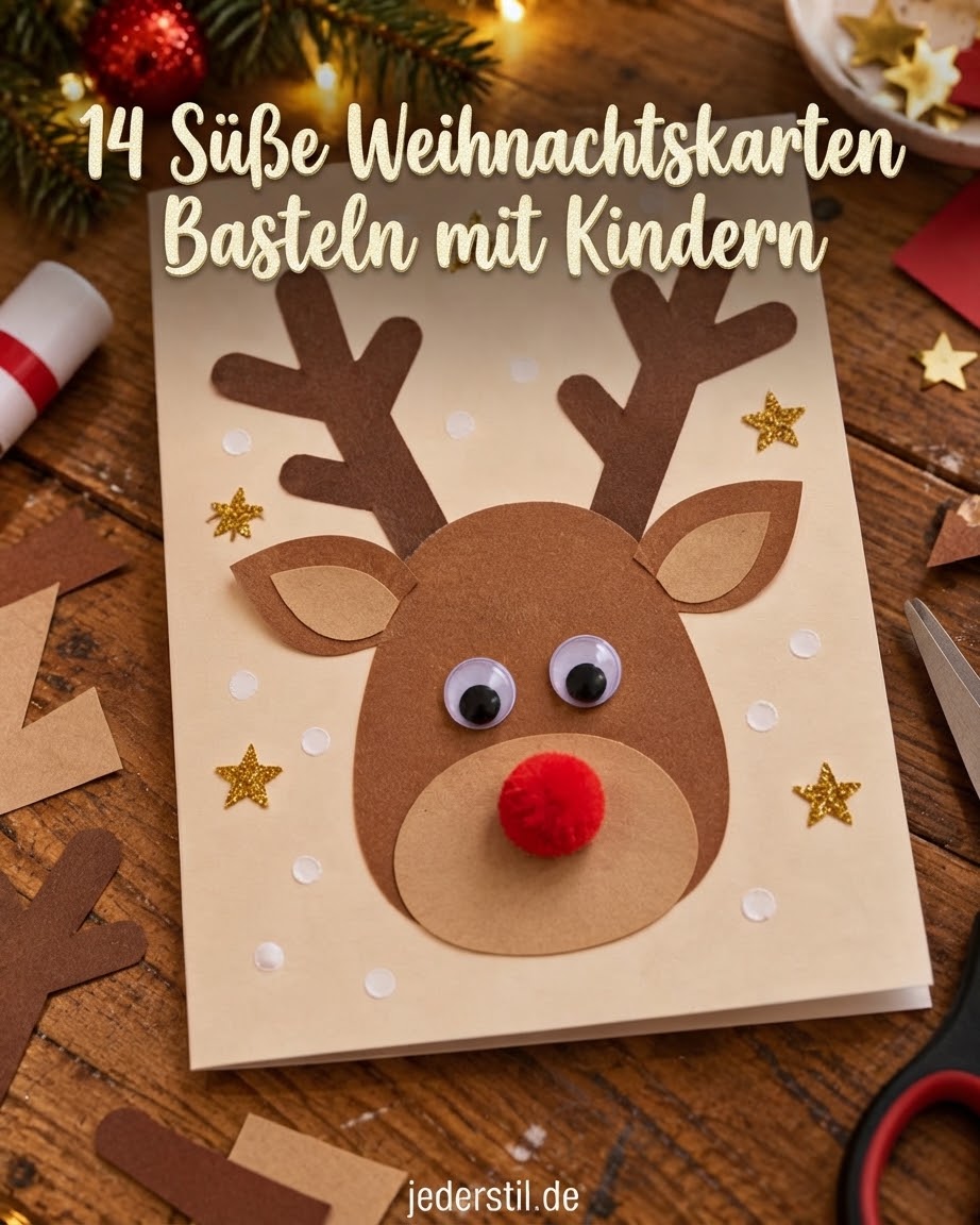 14 Süße Weihnachtskarten Basteln mit Kindern