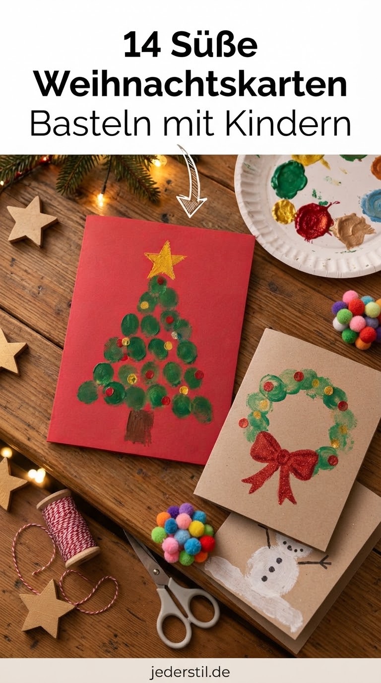14 Süße Weihnachtskarten Basteln mit Kindern