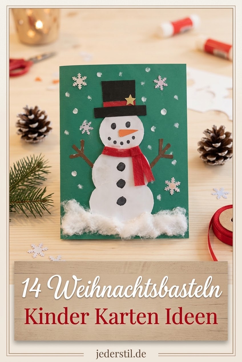 14 Weihnachtsbasteln Kinder Karten Ideen