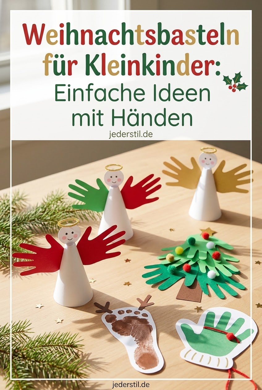 Weihnachtsbasteln für Kleinkinder: Einfache Ideen mit Händen