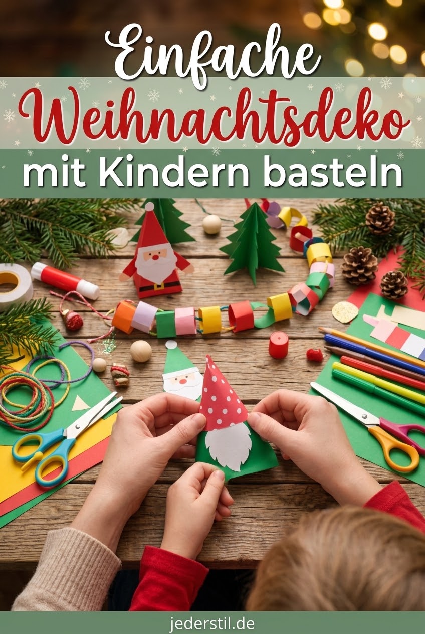 Einfache Weihnachtsdeko mit Kindern basteln