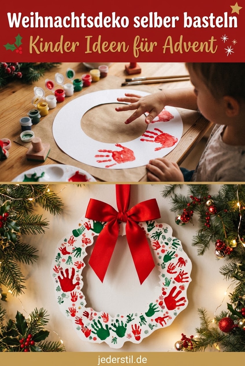 Weihnachtsdeko selber basteln Kinder Ideen für Advent