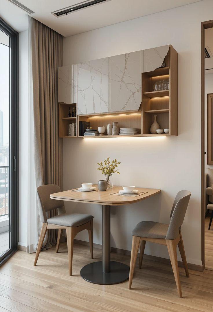 Kleiner Essbereich mit Regal