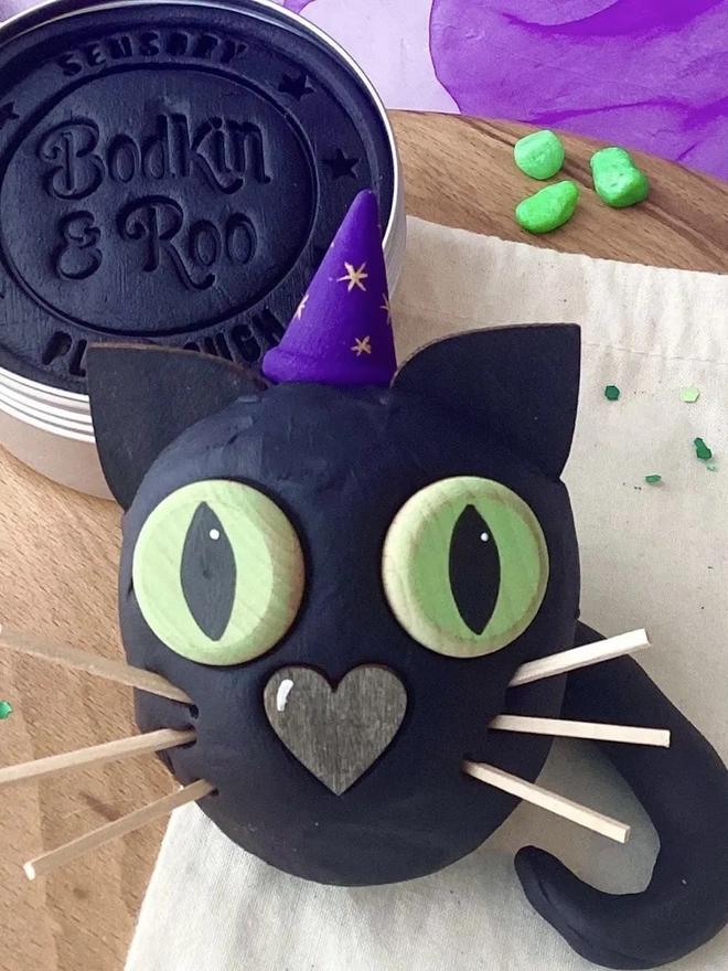 Salzteig Katzen Halloween Dekoration
