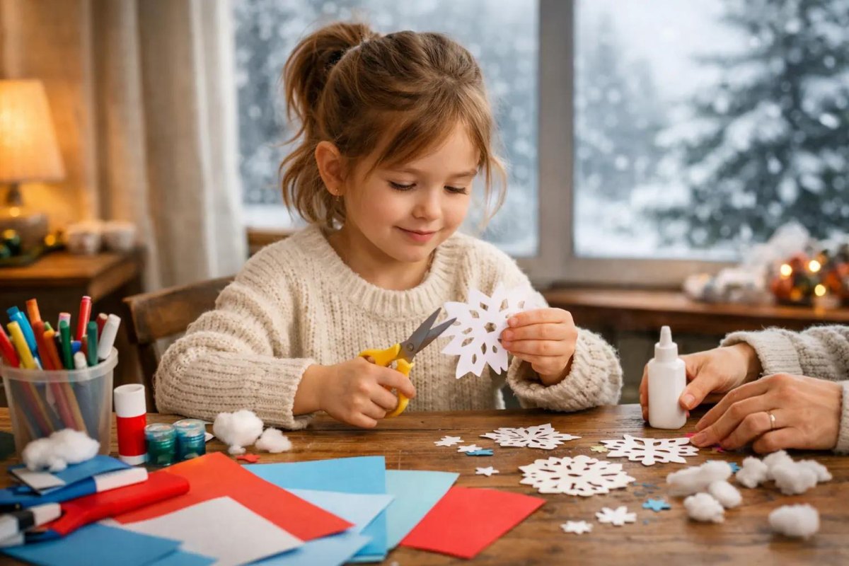 Papier Schneeflocken Winterdeko