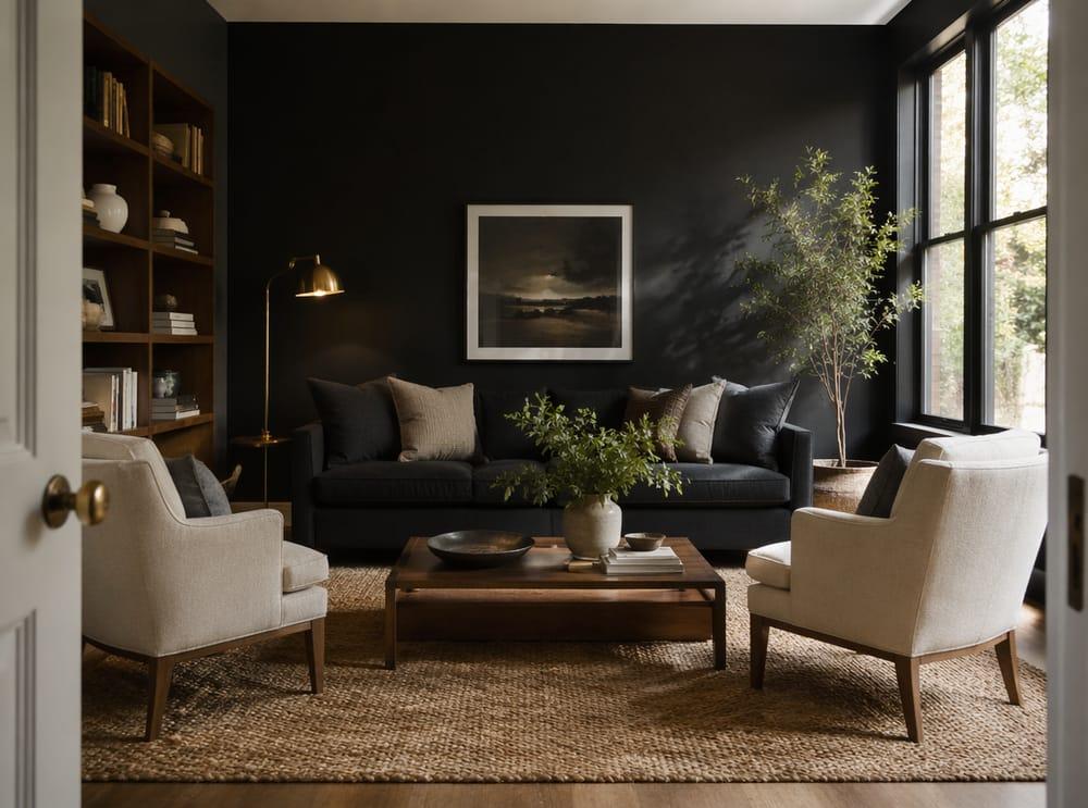 Elegante schwarze Kreidefarben Wand