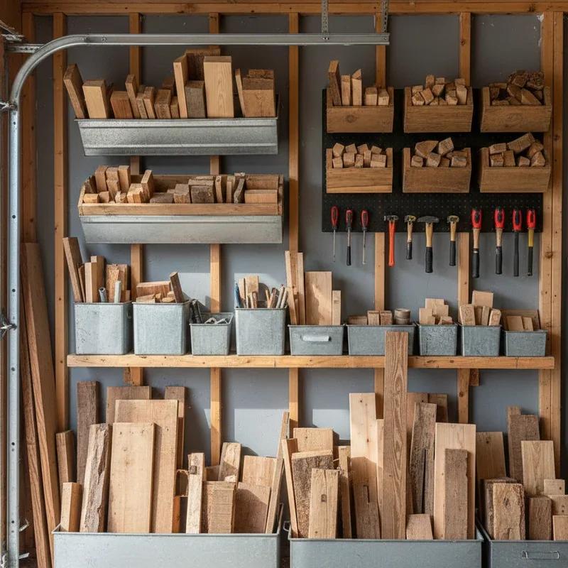 Kleine Werkstatt Holzlager Ordnung