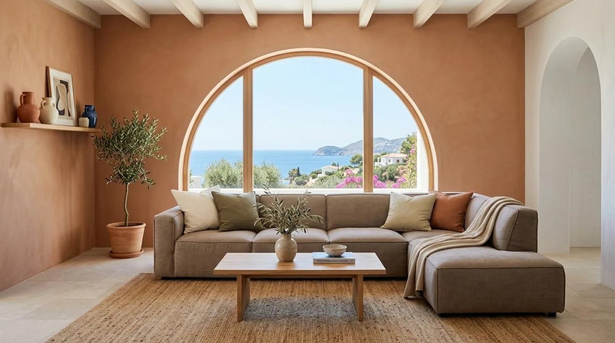 Terrakotta Wand mit mediterranem Stil