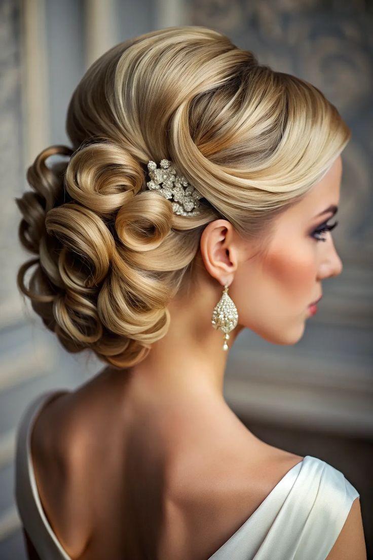 Vintage Locken Hochsteckfrisur