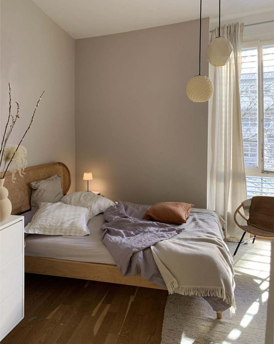 Schlafzimmer Wandfarbe Tageslicht Wirkung