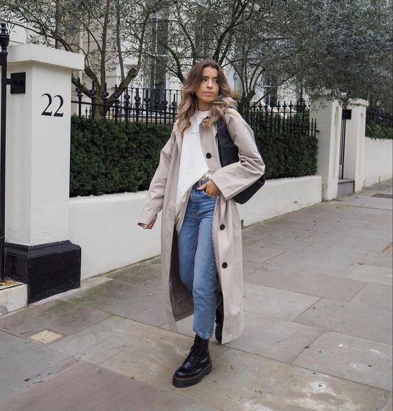 Trenchcoat Mantel Schule Herbst