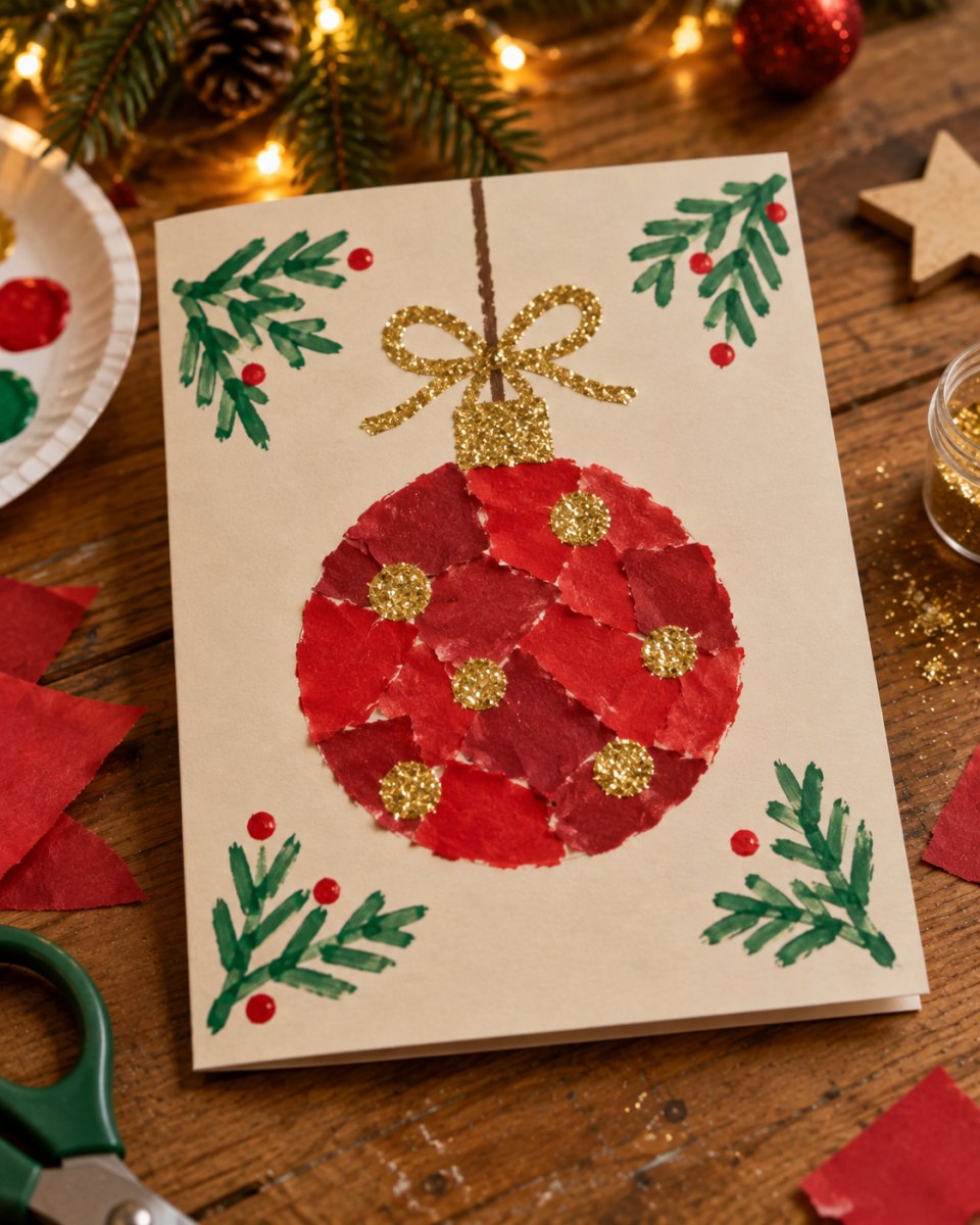 Glitzer Akzent Weihnachtskarte