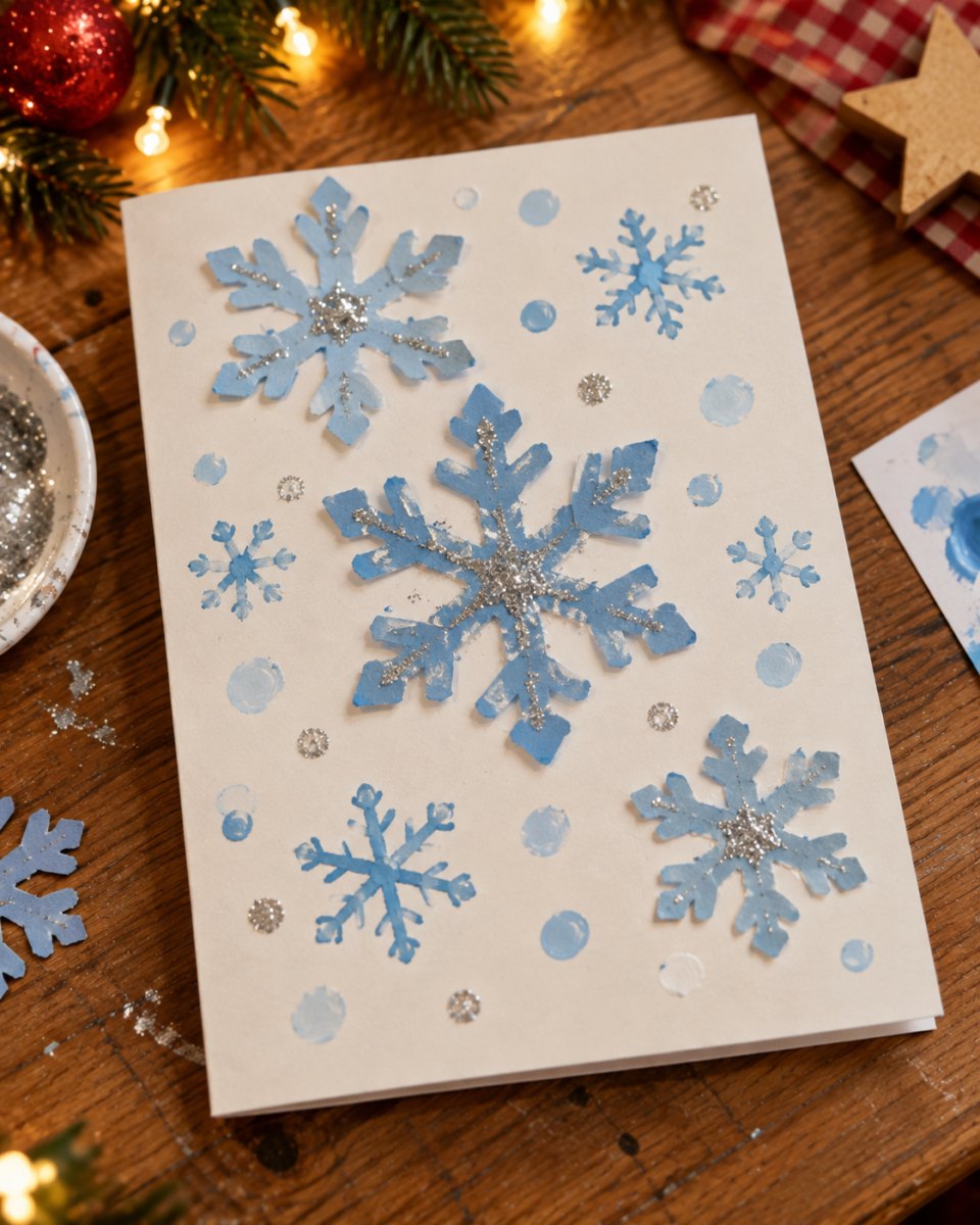 Schneeflocken Design Weihnachtskarte
