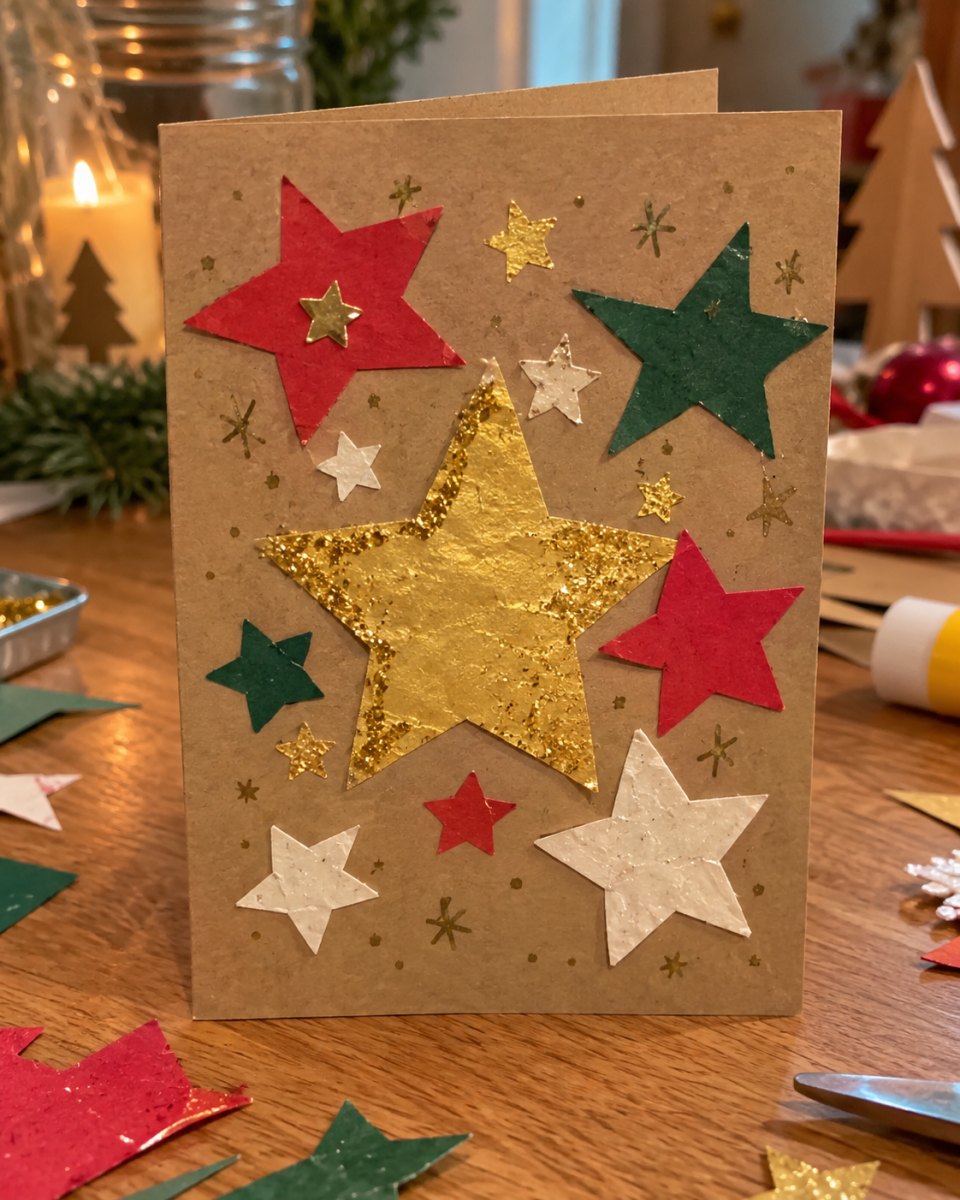Sterne Collage Weihnachtskarte