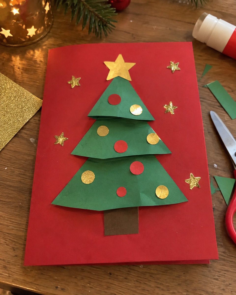 Papier Tannenbaum Weihnachtskarte