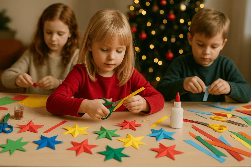 Weihnachtsbasteln Kleinkinder Ideen für kleine Hände