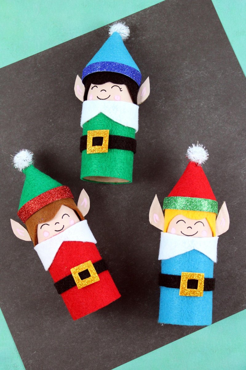 Weihnachtswichtel aus Rollen