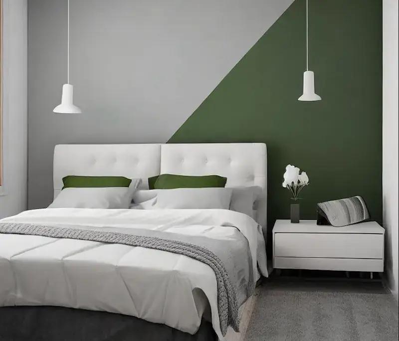Zweifarbige Schlafzimmerwand